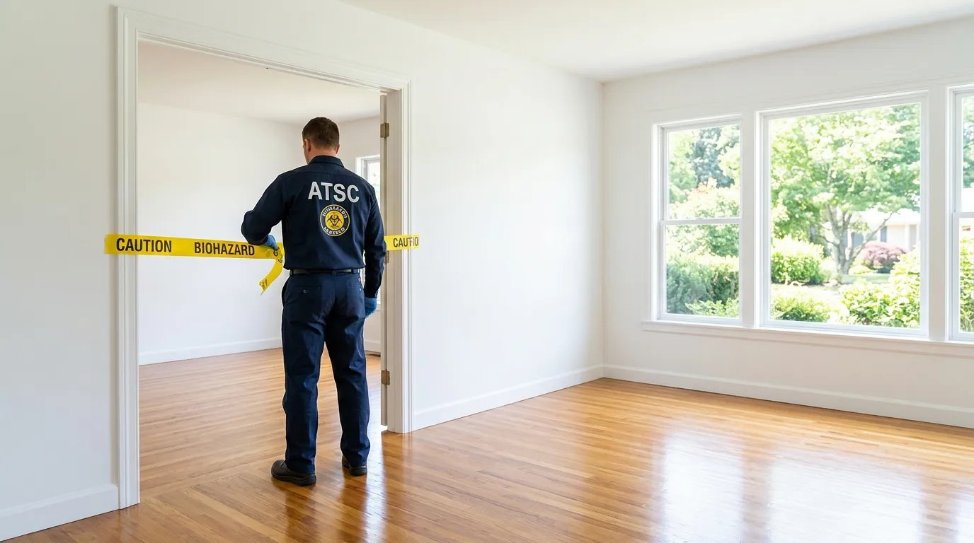 Certified biohazard cleanup crew performing Trauma Scene Cleanup in Melrose